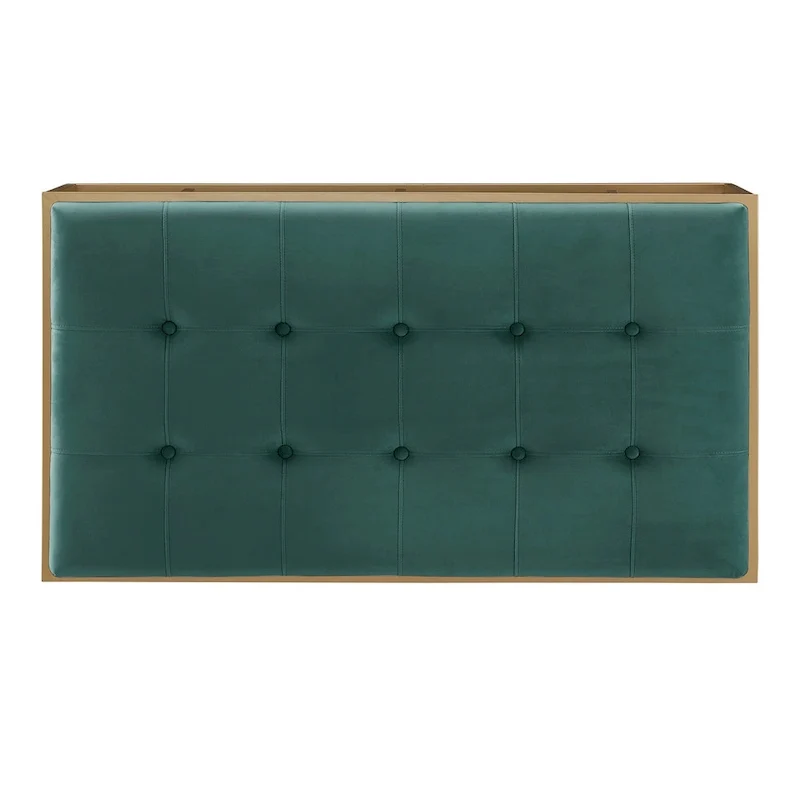 Perdita Gold Finish Velvet Rectangular Tufted Ottoman by iNSPIRE Q Bold
