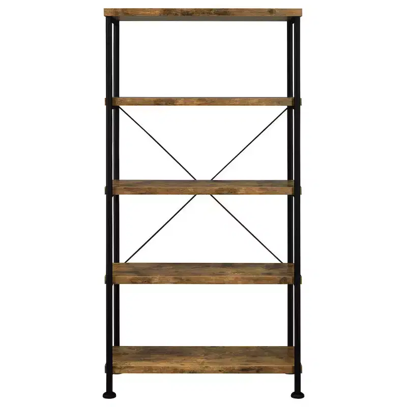 63-Inch 4-Shelf Bookshelf, Rustic Nutmeg