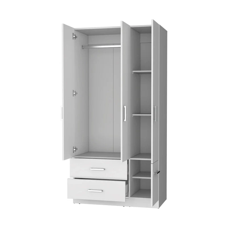 Douglas Armoire in melamine, two drawers, hanging rod - N/A