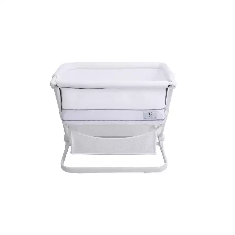 Venice Child Sunset Dreaming Bedside Bassinet - White: Aluminum Frame, Cotton Filling, 22 Lbs Capacity