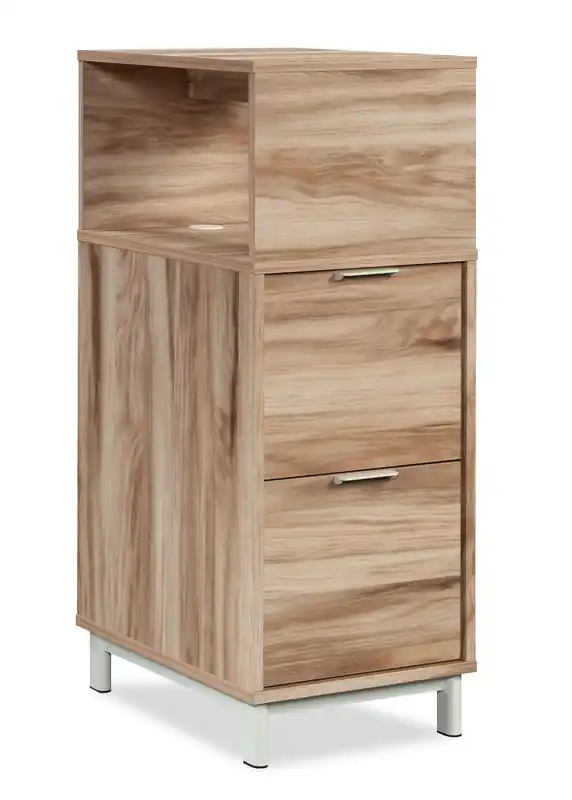 15.75 Commercial Grade File Towwr with 2-Drawers & Cubby - Natural Wood