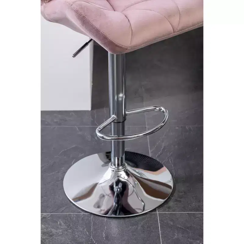 Roundhill Furniture Breni Velvet Diamond Tufted Swivel Adjustable Height Barstool, Mauve, Set of 2