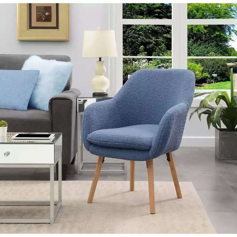 Wingback Faux Shearling Accent Armchair