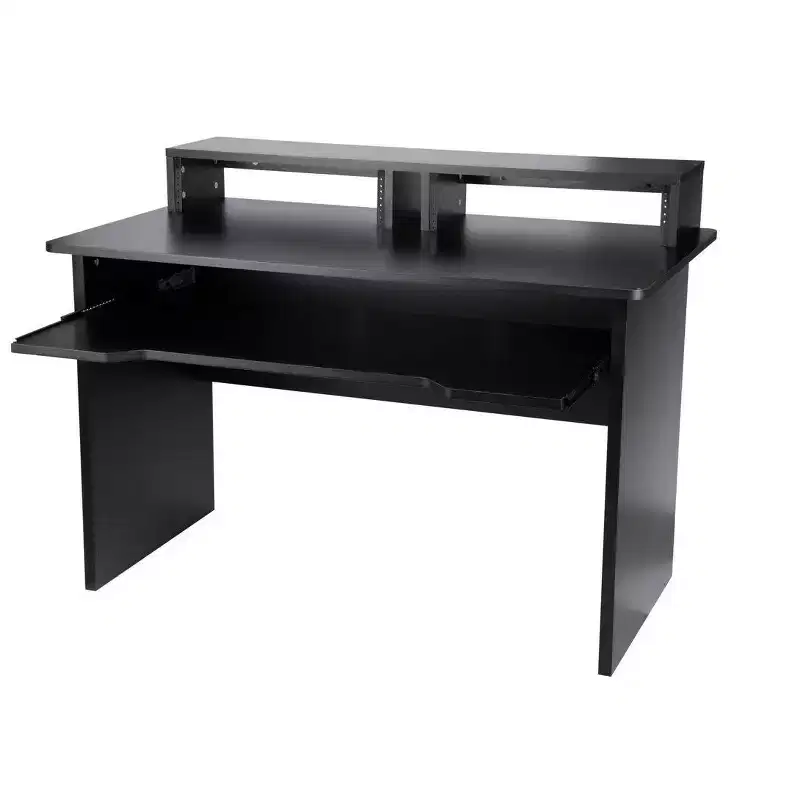 Monoprice Studio Workstation with Dual 3U Rack Bays and 66-key Keyboard Controller Tray, For Modern Home Studio - Stage Right Series