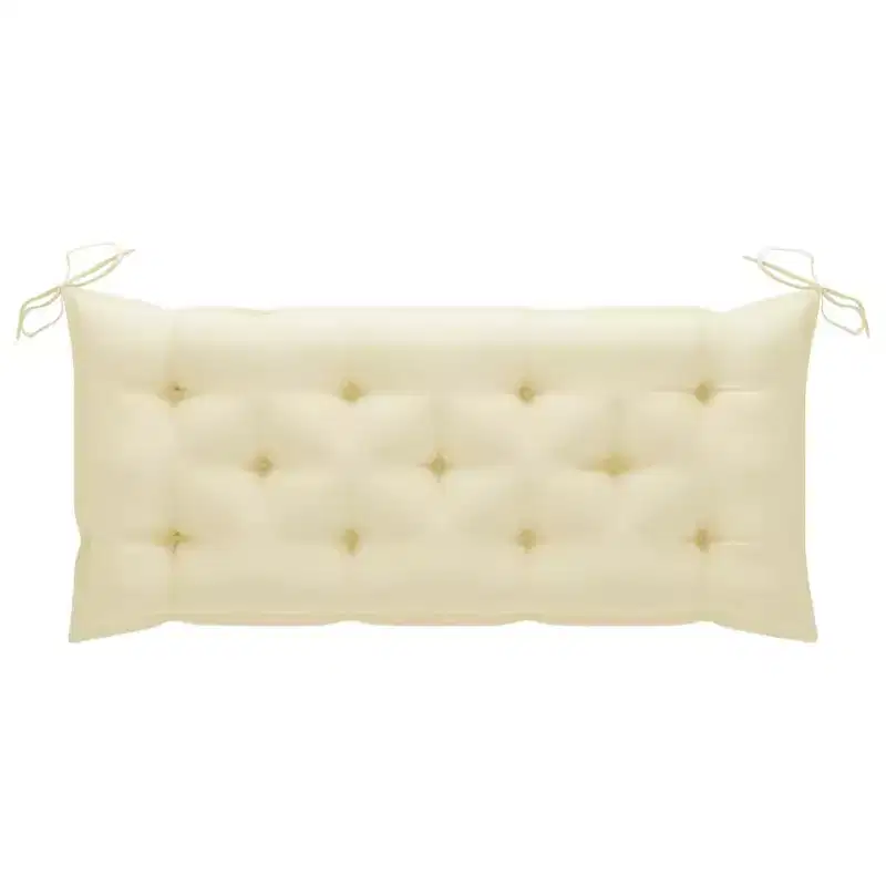 Garden Bench Wooden finish with cream cushion