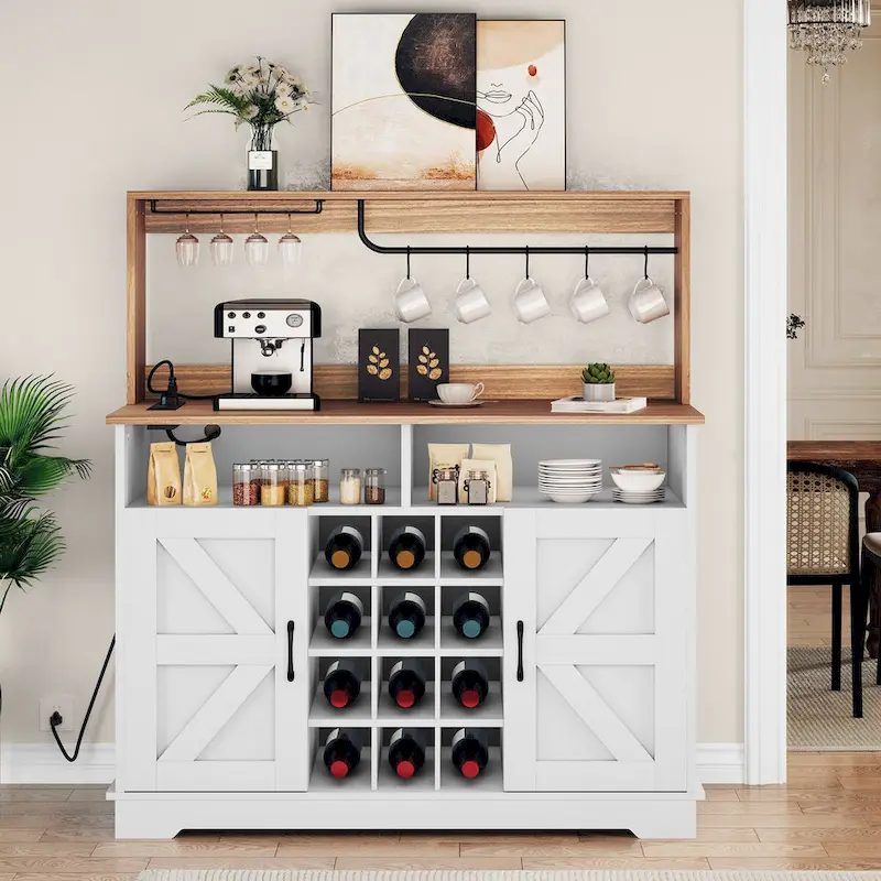 50 Farmhouse Coffee Bar Cabinet Wine Buffet Cabinet Kitchen Sideboard Buffet Cabinet