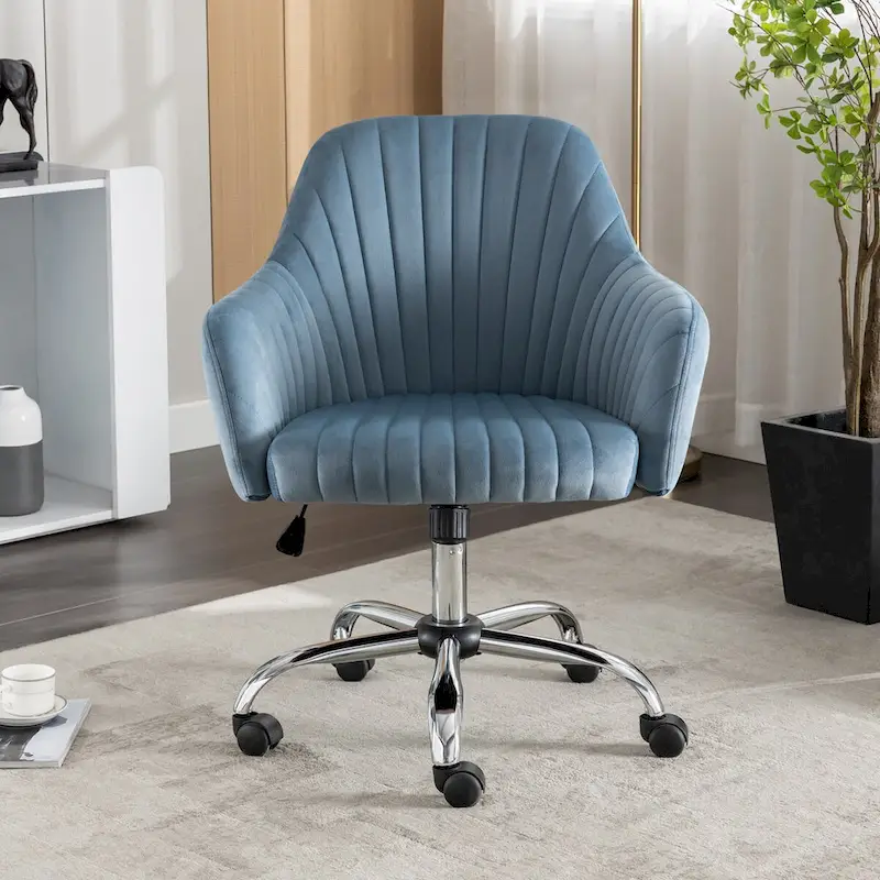 Home Office Leisure Chair with Adjustable Height and Universal Casters