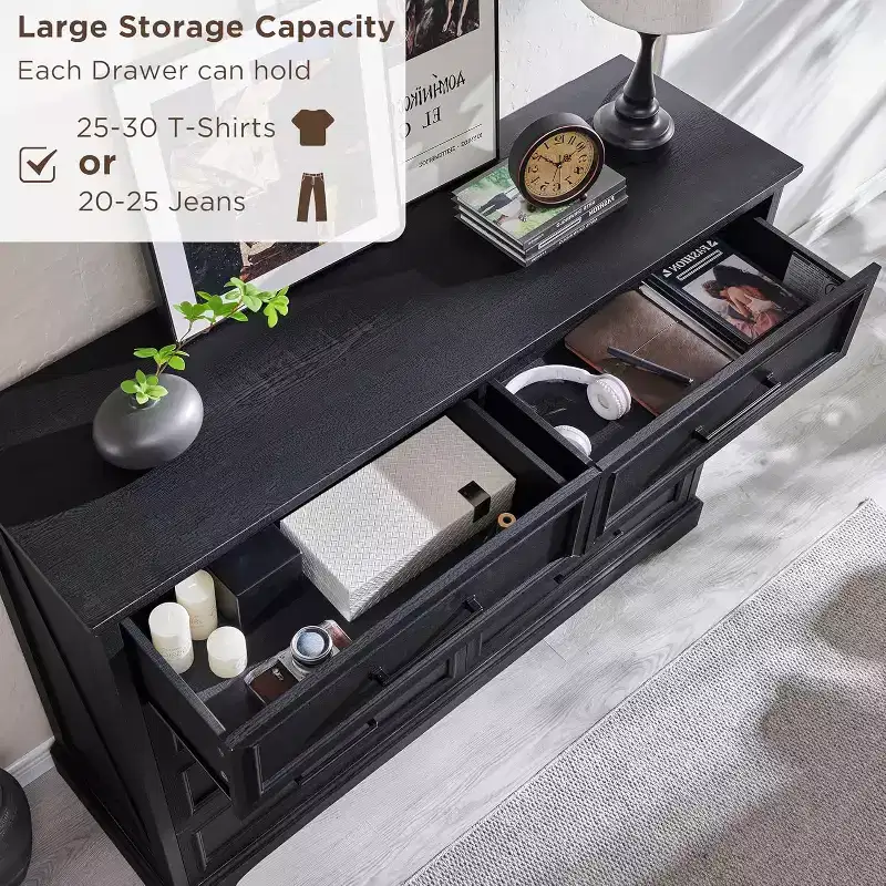 SinCiDo 8 Drawers Dresser for Bedroom, Farmhouse Wooden Chest of Drawer with Metal Handle, 52 W Rustic Drawer Organizer