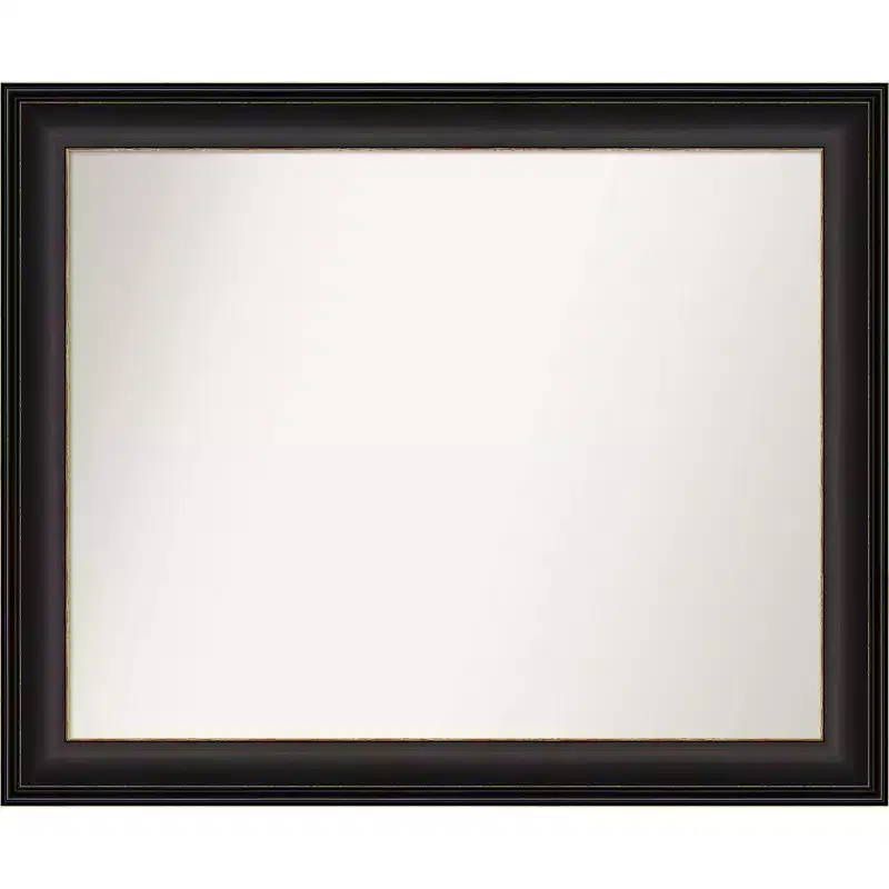 33" x 27" Non-Beveled Oil Rubbed Bronze Wall Mirror - : Modern Rectangle, Includes Mount Hardware