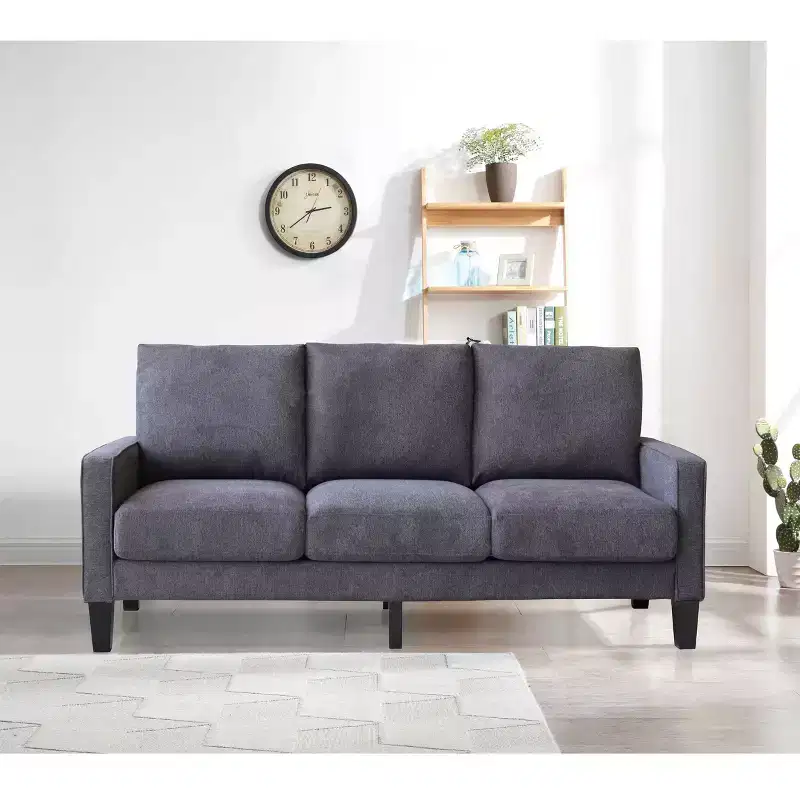 Modern Sturdy Sofa with Solid Wood & Metal Frame, Removable Under-Seat Storage Box, Easy Assembly