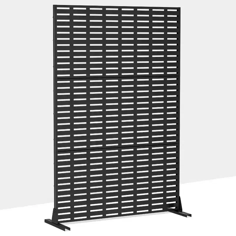 Abraham Grid Black Galvanized Steel Screen 183*120*40cm