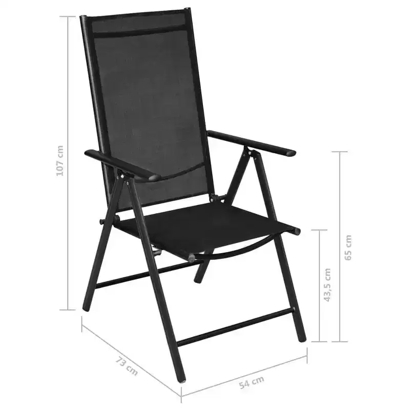 vidaXL Garden Chair Set of 6 Aluminum Standard Foldable