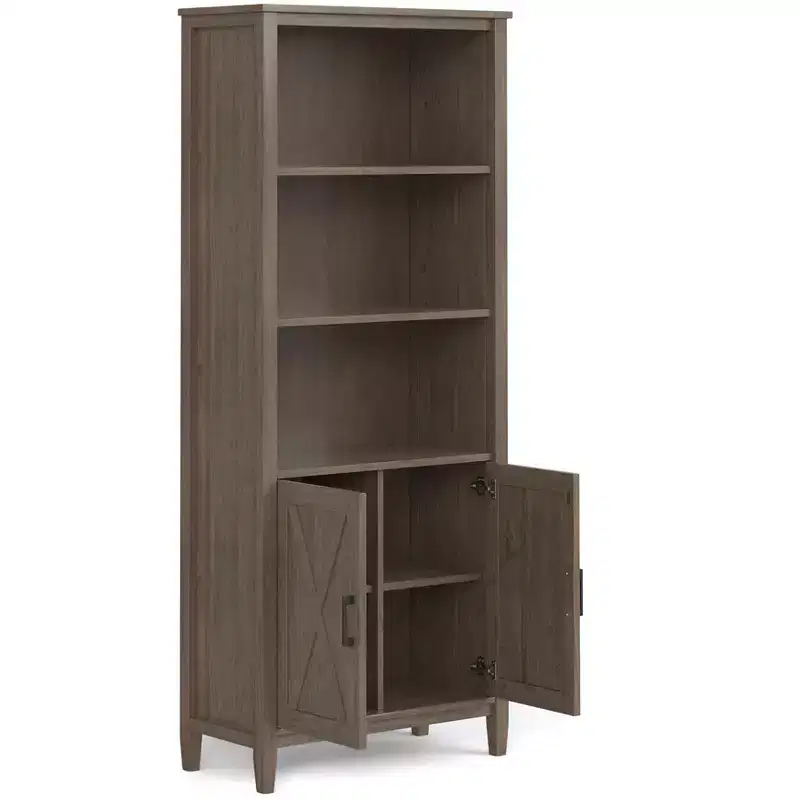 Cantina SOLID WOOD 72 inch x 30 inch Transitional Bookcase in Smoky Brown