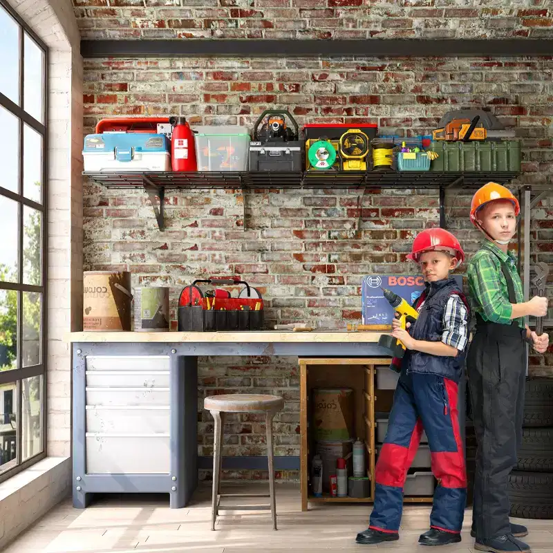 Clihome 23.6*35.4 Inch Wall Mounted Wall ShelfHeavy-Duty Metal Multi Functional Storage