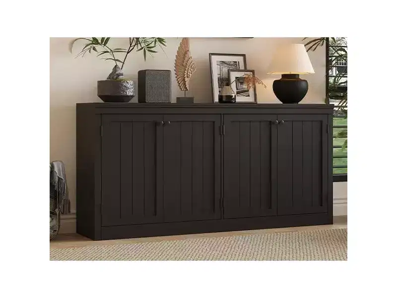 62.99 Inch 4-Door Sideboard Cabinet, Modern Storage Buffet for Living Room, Dining Room & Office