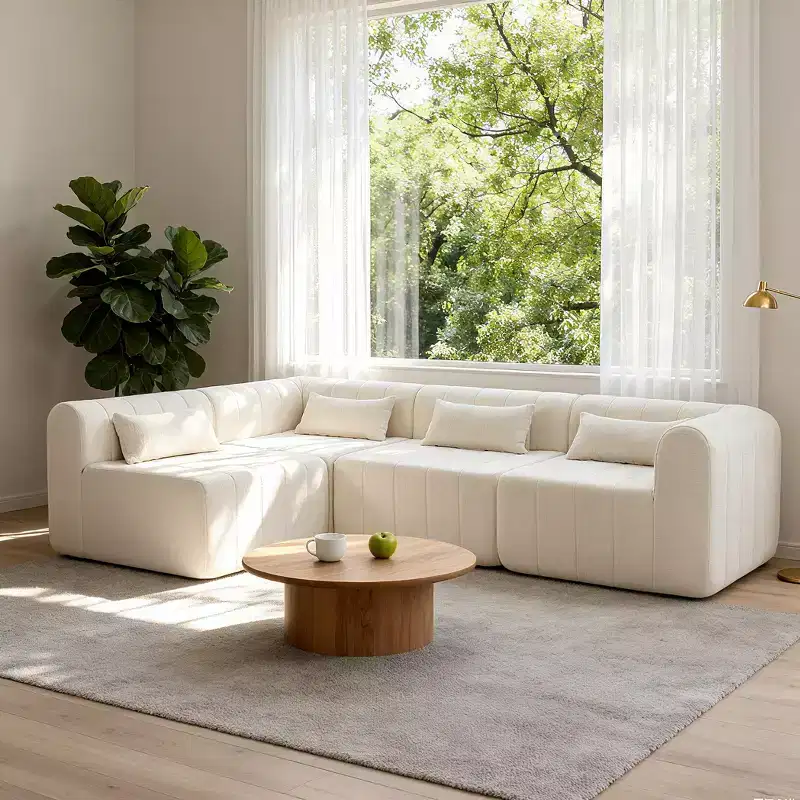 Christopher Knight Home Ahearn 4 Piece 145.5 Modular Full-Compressed Sectional Sofa