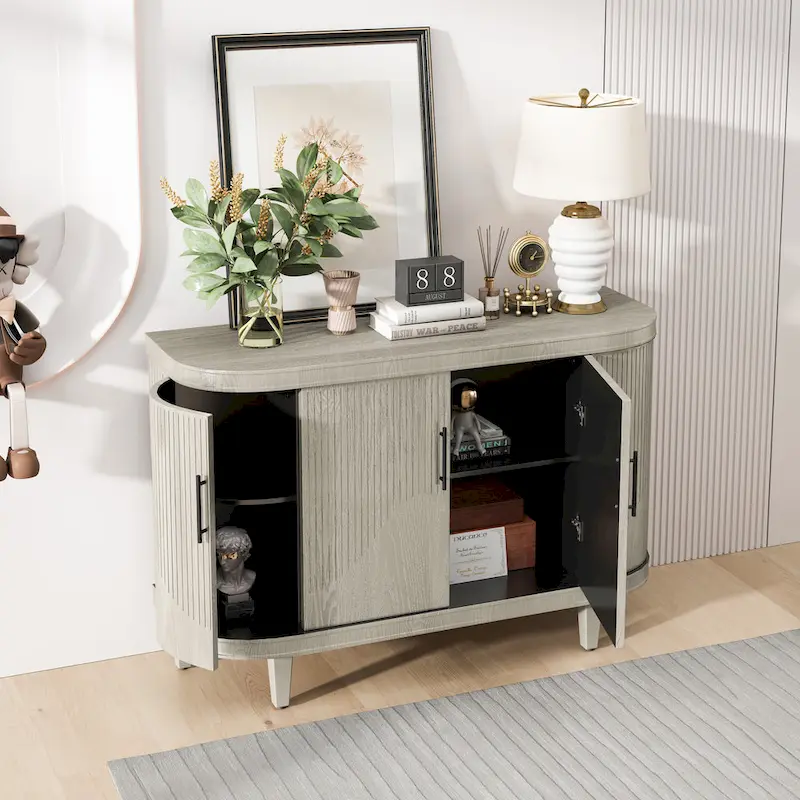 Curved Sideboard Storage Cabinet