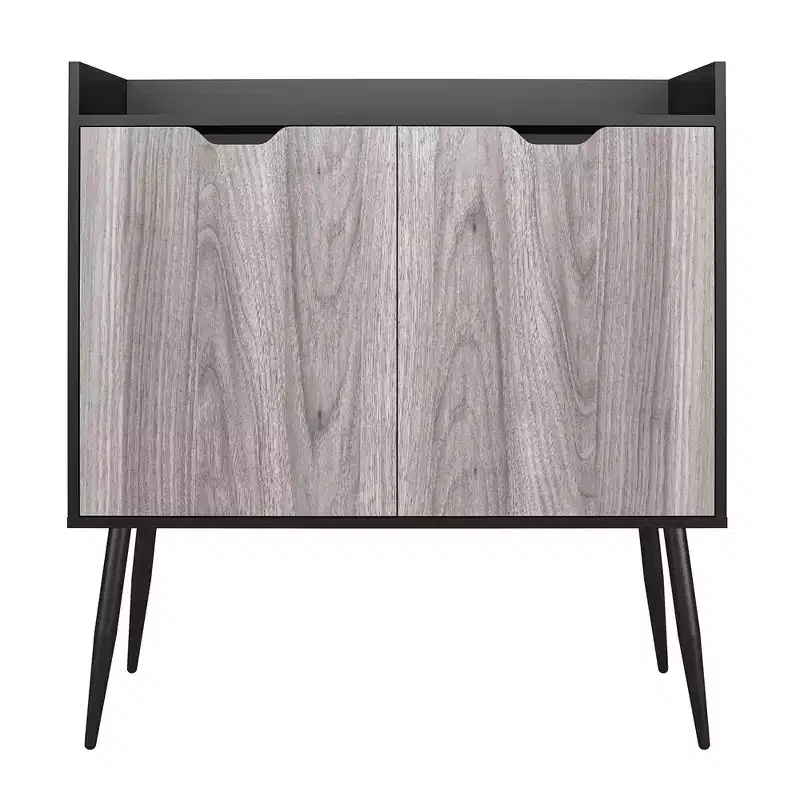 RealRooms Grafton Bar Cabinet, Black Oak