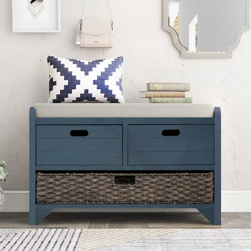 Storage Bench Entryway Bench Shoe Bench with Cushion
