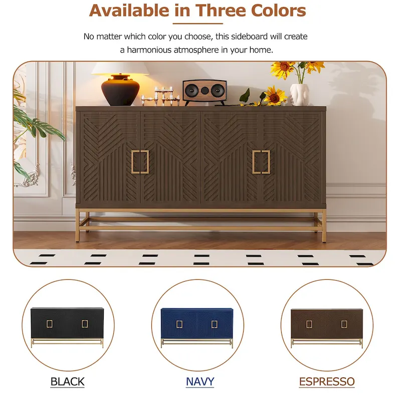 Sideboard Buffet Cabinet with Adjustable Shelves