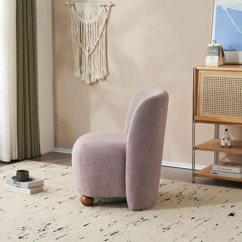 Christopher Knight Home - Eliana Modern Teddy Fabric Accent Chair with Curved Backrest and Legs