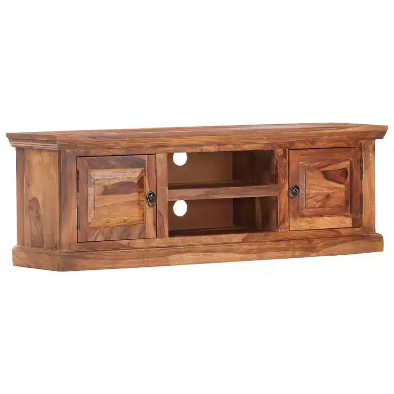 vidaXL TV Cabinet Light Brown Solid Sheesham Wood 47.2x11.8x15.7 in