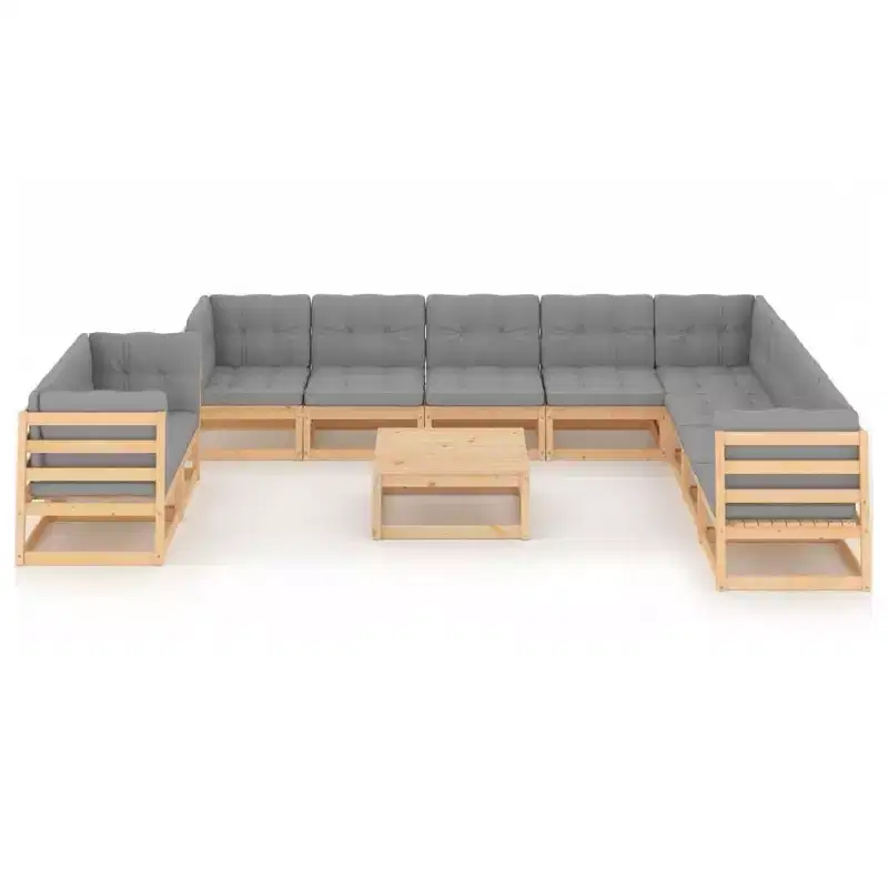 vidaXL Garden Lounge Set Natural wood Solid pinewood Modular