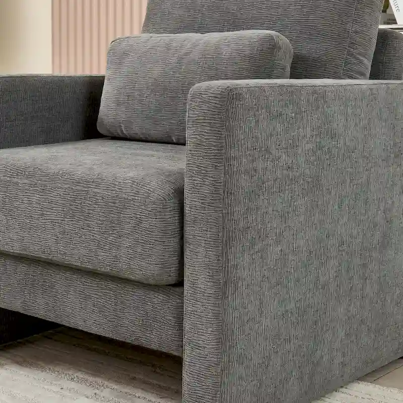 Chenille Upholstered Accent Chair with Armrests