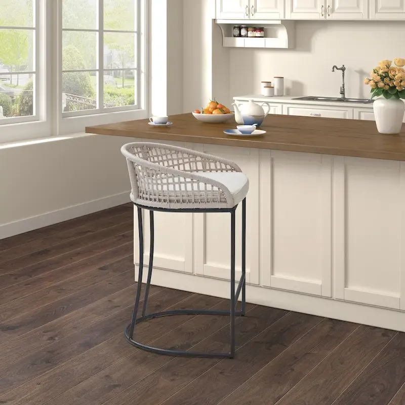Madison Park Carmel Woven Counter Stool 25