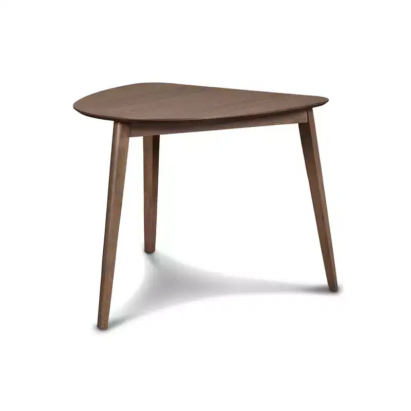 New Classic Furniture, Furniture Oscar 32 Solid Wood Triangle Corner Table in Walnut