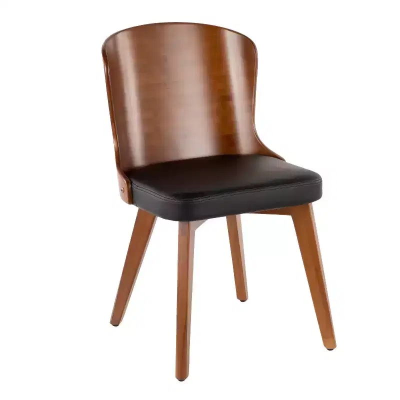 Mid-Century Modern Faux Leather Armless Chair