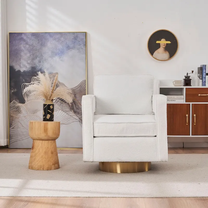 360 Degree Swivel Club Modern Accent Single Sofa Chair