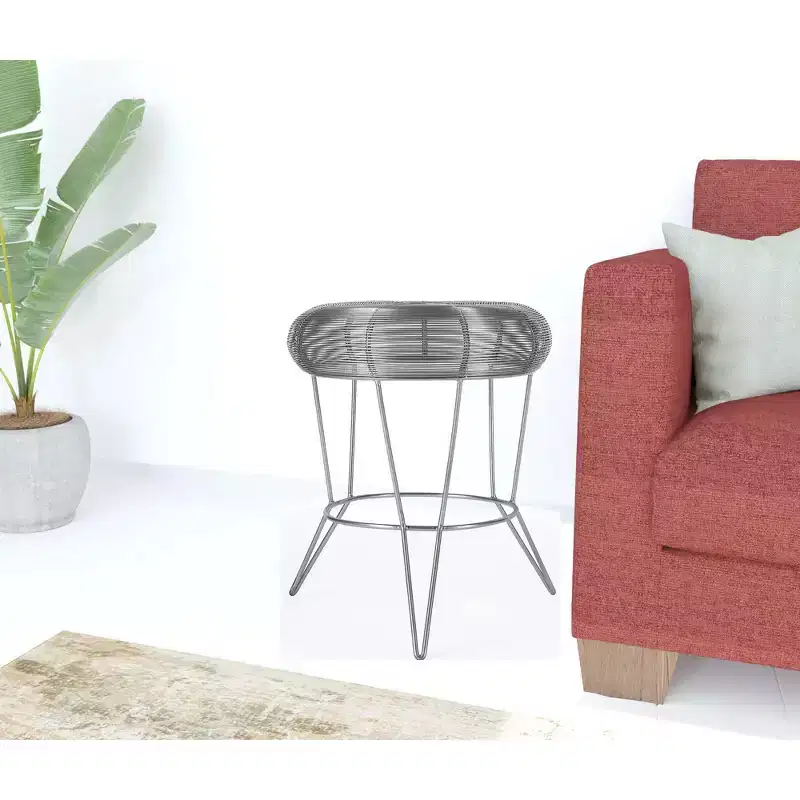 18 Silver Wire Round End Table