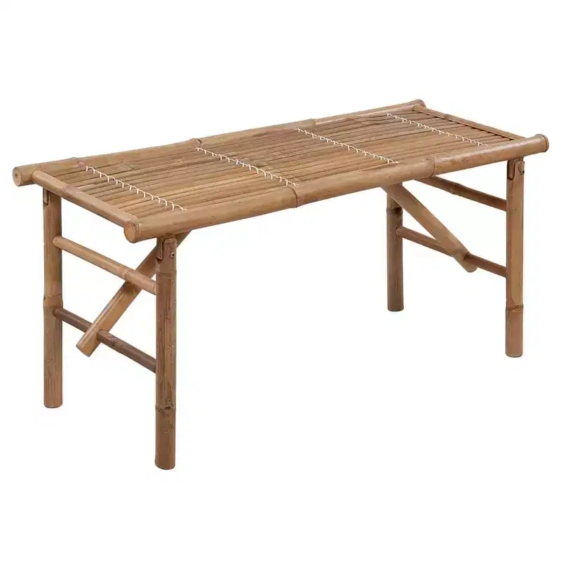 vidaXL Garden Bench Bamboo Bamboo frame and polyester cushion 46.5 in