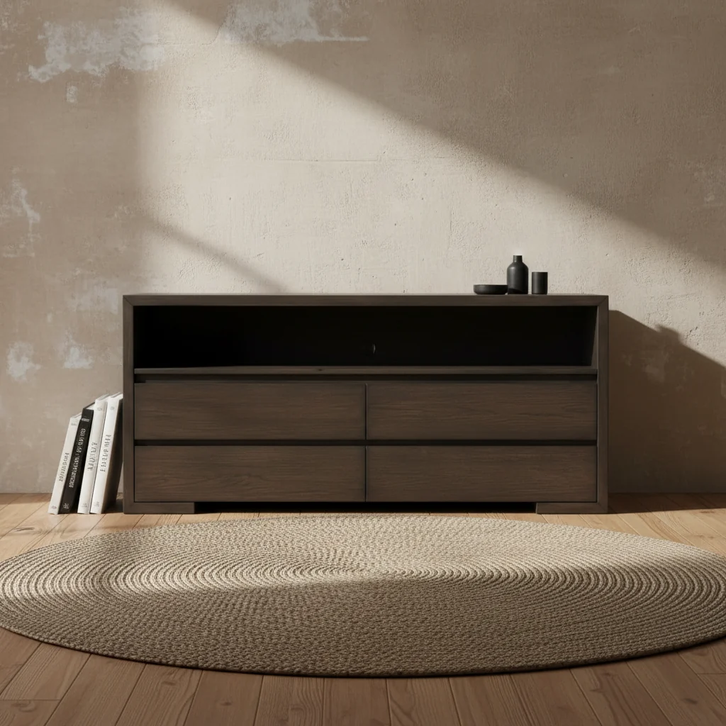 64 TV Stand with Storage and Cable Management Warm Mocha
