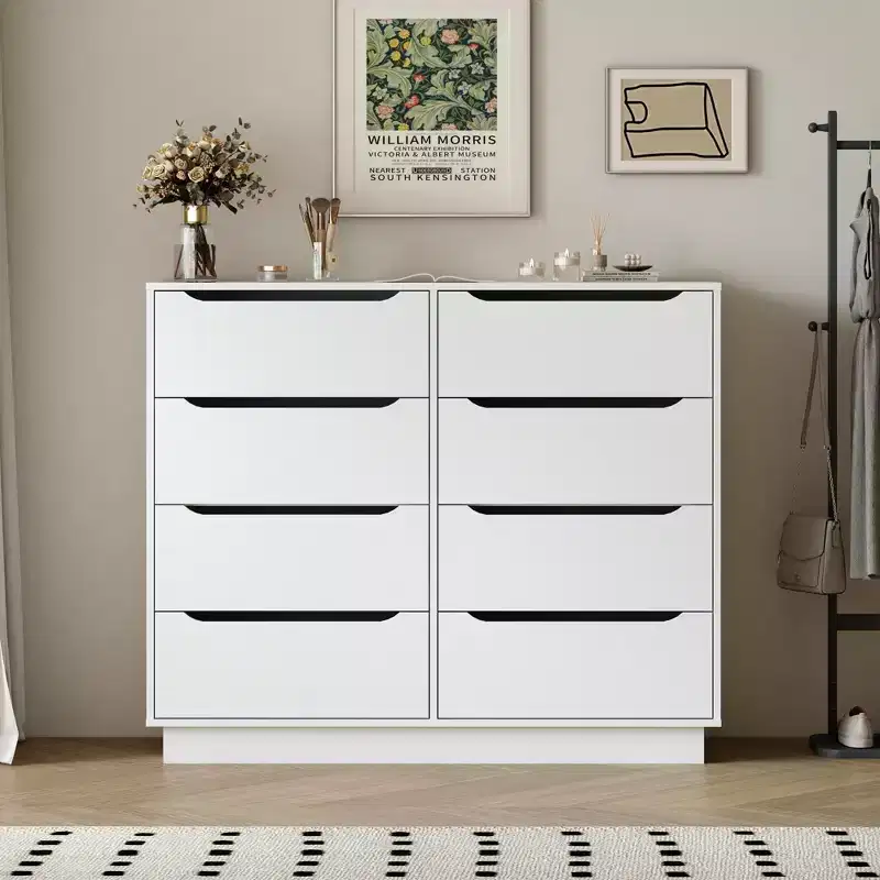 GDFStudio Dune 47 Modern Wooden Long Dresser with 8 Drawers