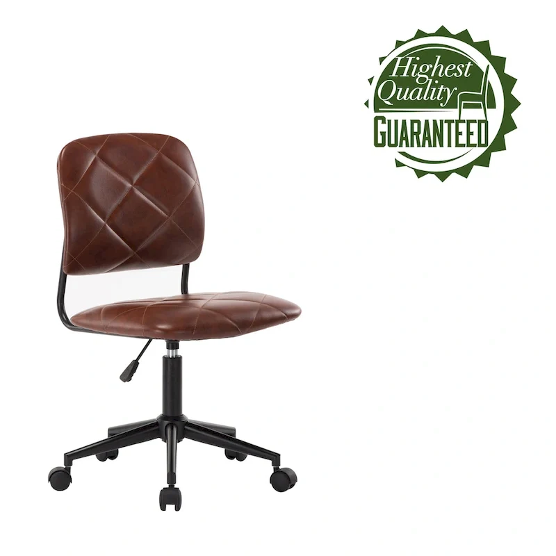Swivel Office Chair | Tufted PU Leather | Adjustable Height | Home Office Desk Chair