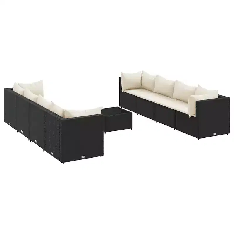 vidaXL Patio Lounge Set Set of 8 Black