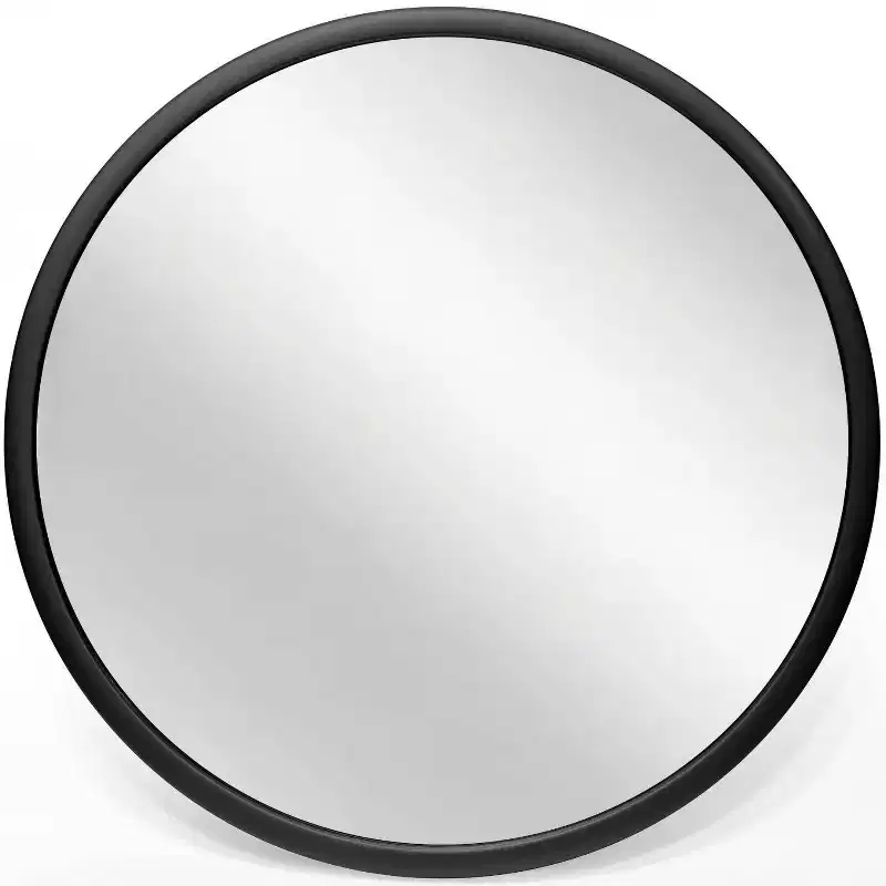 22" Nera Wall Mirror Black - Infinity Instruments: Modern Style, Plastic Frame, No Assembly, Wall Mounted