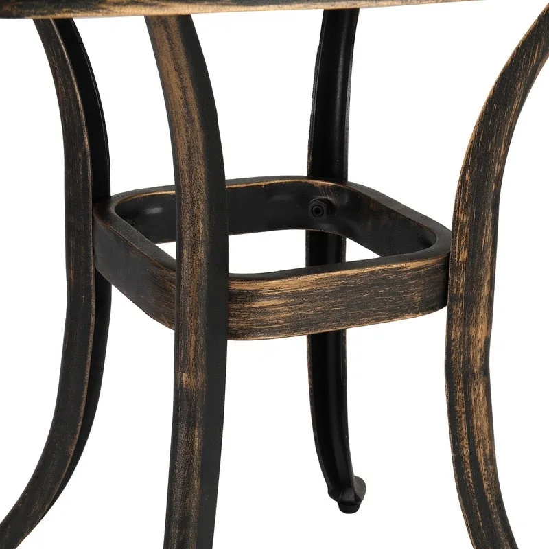 Patio 21  Cast Aluminum Dining Table with Umbrella Hole