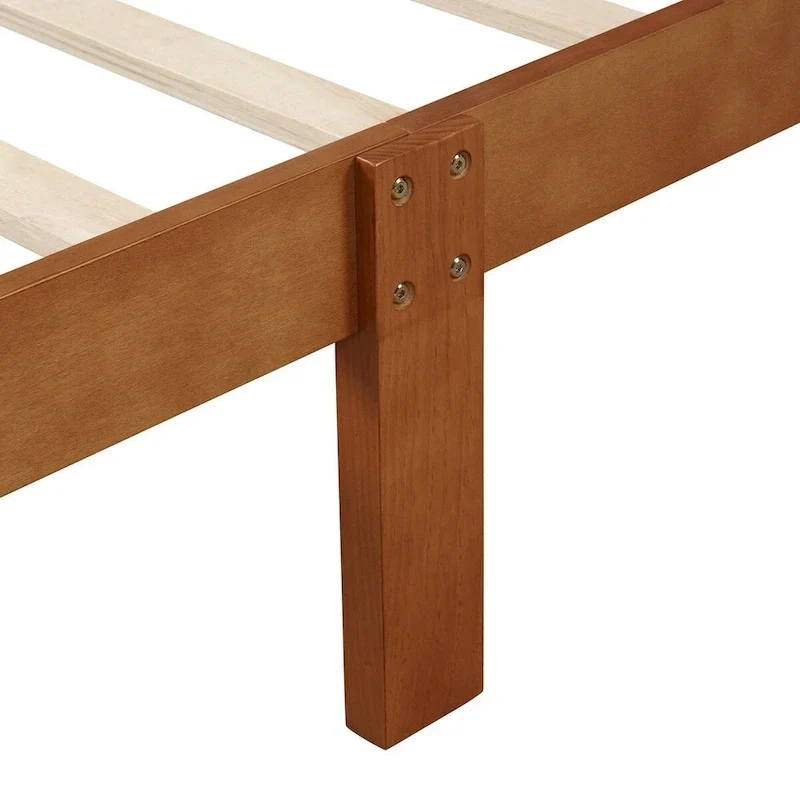 Twin/Full/Queen Wood Frame Sleigh Bed with Footboard