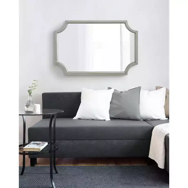 Scalloped MDF Mirror 24x36 Silver