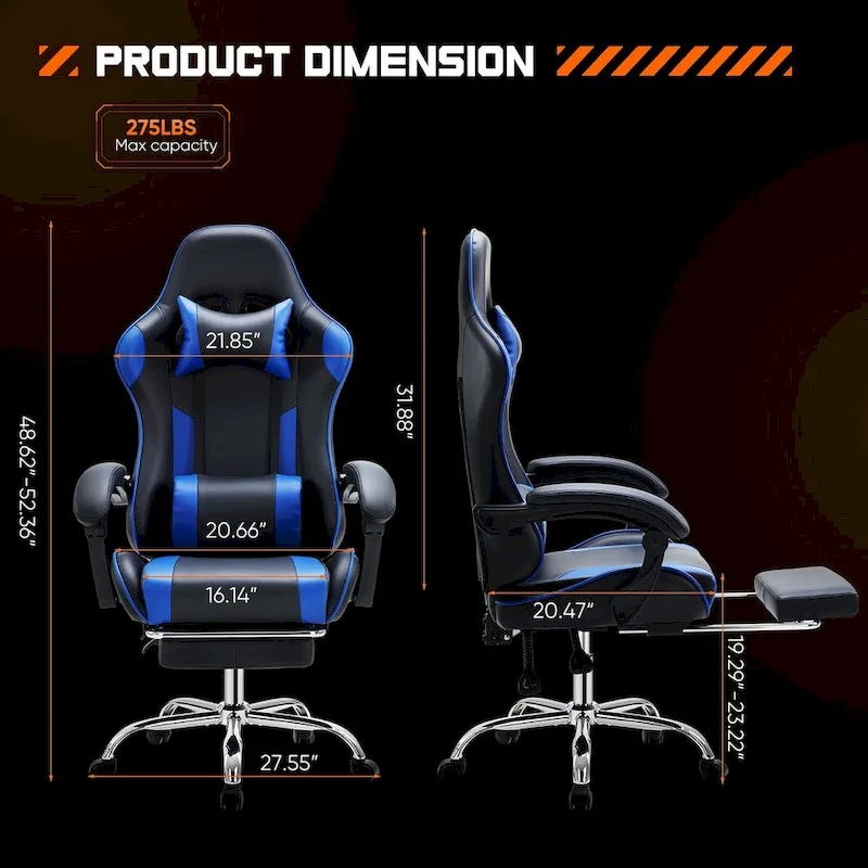 PU Leather Swivel Game Desk Chair