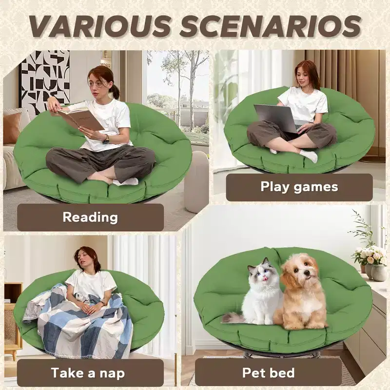 Papasan Patio Chair with Cushions