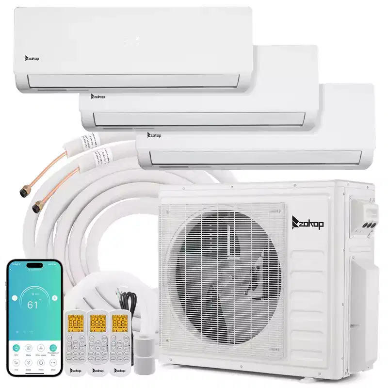 Karl Home 3-Zone 28000 BTU 20 SEER2 Mini Split Air Conditioner with Heat Pump (12K+12K+12K)