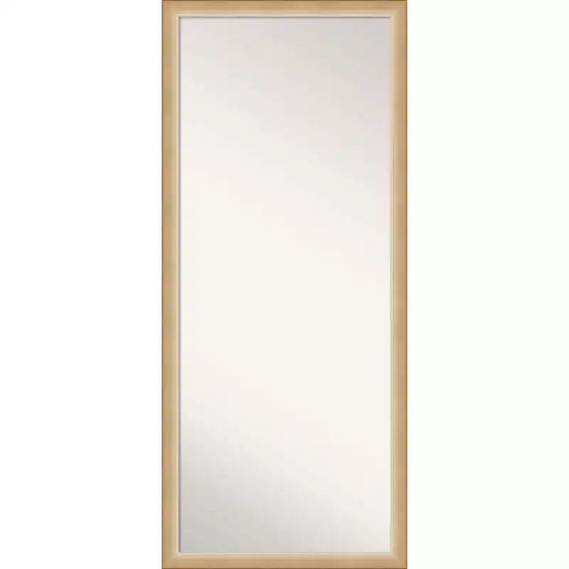 27" x 63" Framed Full Length Floor/Leaner Mirror Gold Modern Polystyrene Rectangle Design