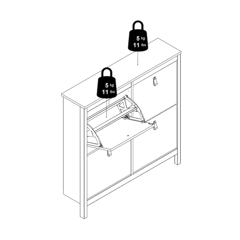 4-Drawer Shoe Cabinet