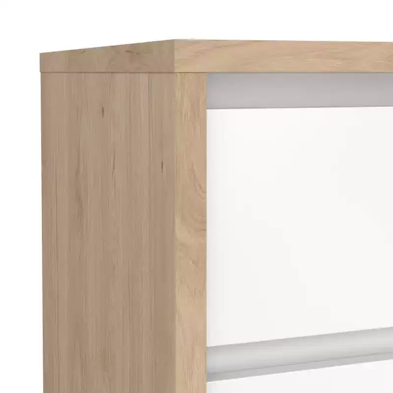2-Drawer Nightstand, Jackson Hickory/White High Gloss & White, Single