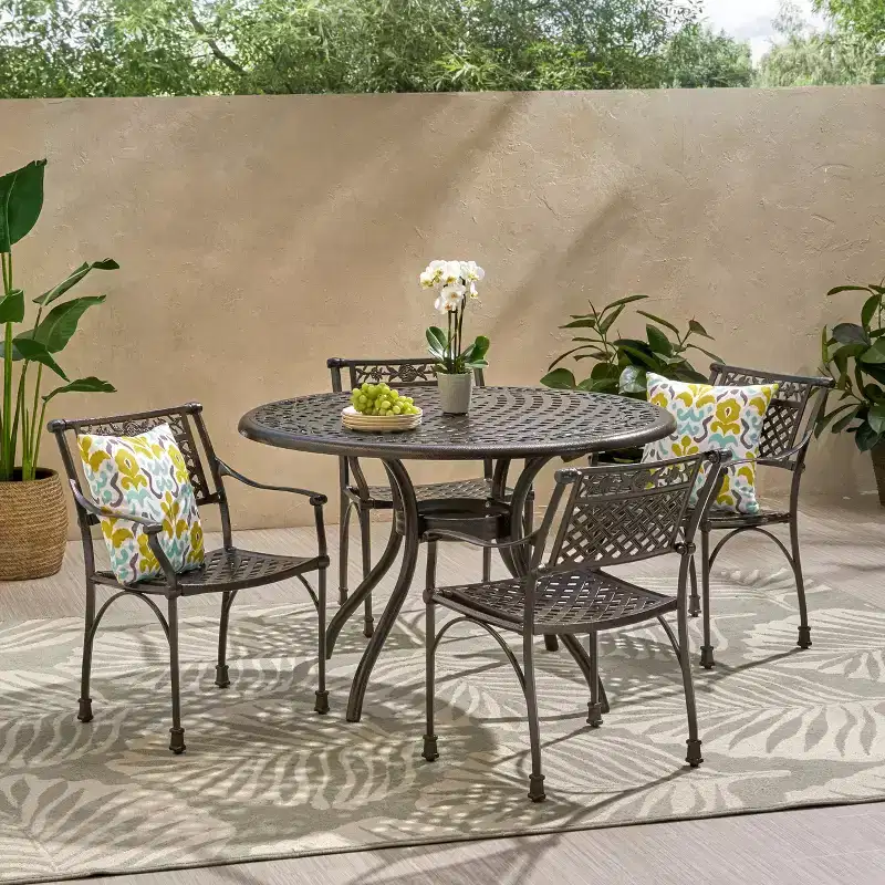Christopher Knight Home Ridgecrest Outdoor Aluminum 5 Piece Dining Set