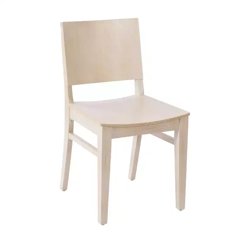 Dining Chair with Curved Backrest and Solid Wood Construction